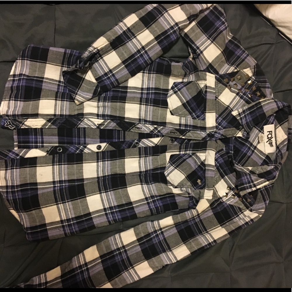 Women’s Fox Racing plaid button up shirt! Size M